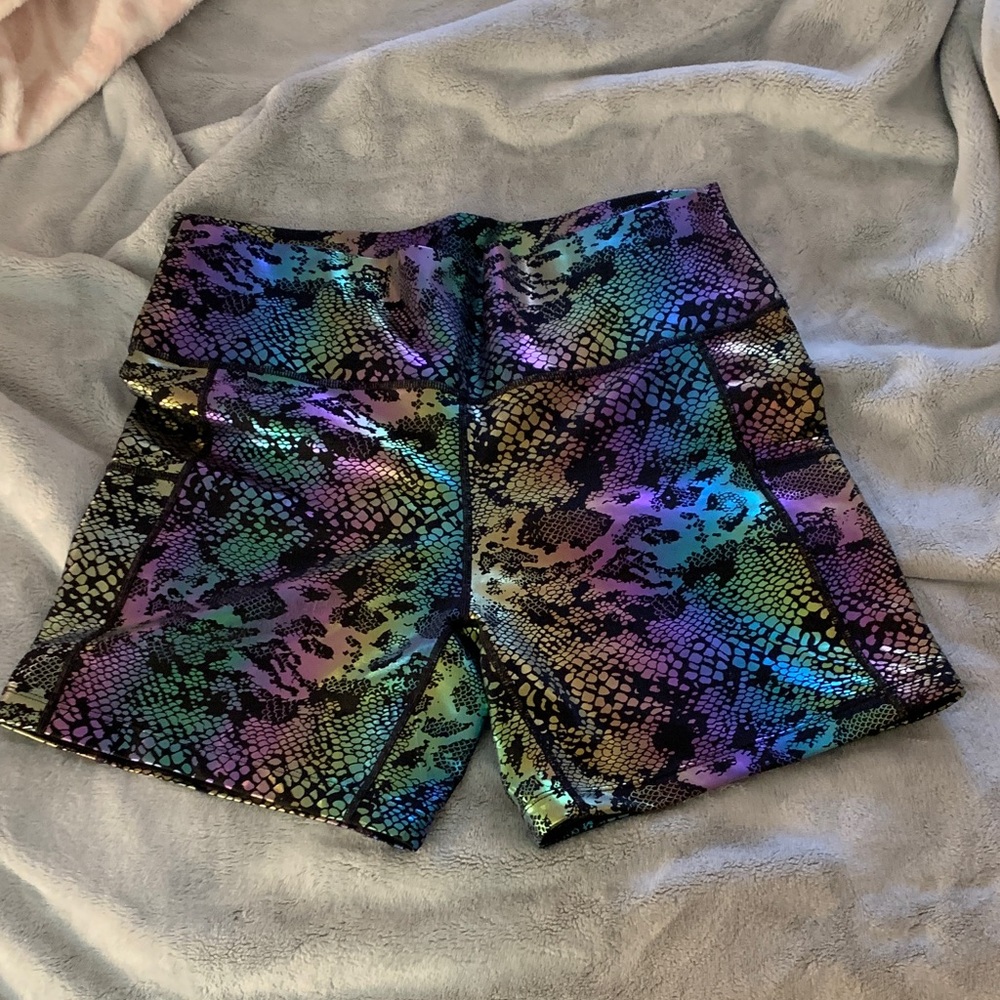 SOLD. Multicolor Snake Print Women's workout Shorts
